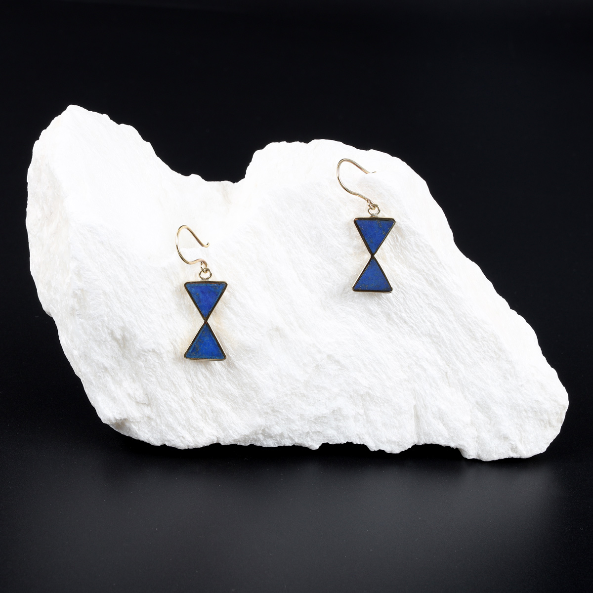 Earrings, Lapis stone, Lajaward afghani
