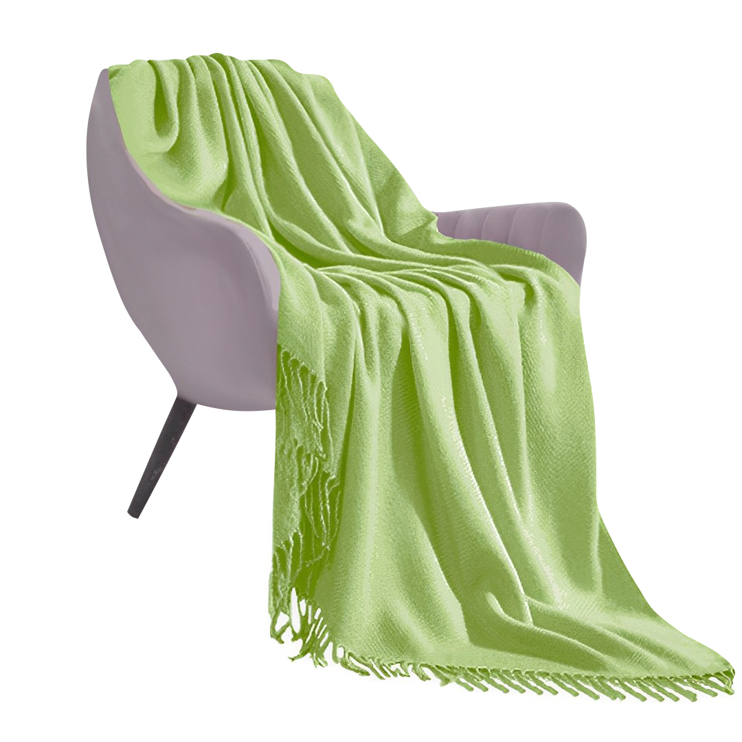SOGA Green Acrylic Knit Throw Blanket