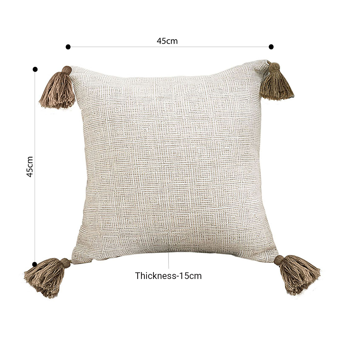 SOGA 2X 50cm Beige Pillow Luxurious Rib Knit Ribbed Cotton Throw Pillow