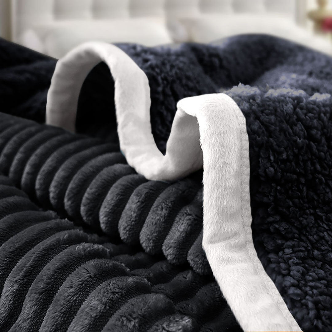 SOGA Black Throw Blanket