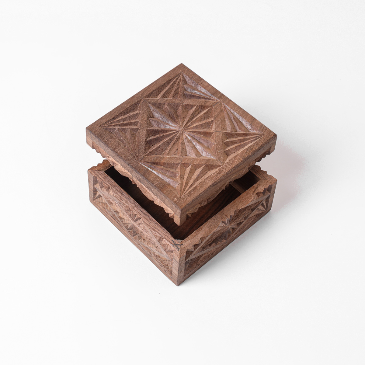 Jewelry Box With Fine Carvings | walnut Wood Jewelry Box