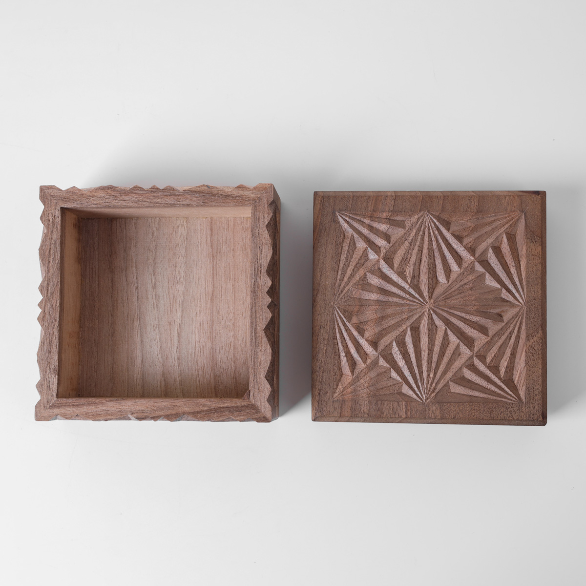 Jewelry Box With Fine Carvings | walnut Wood Jewelry Box