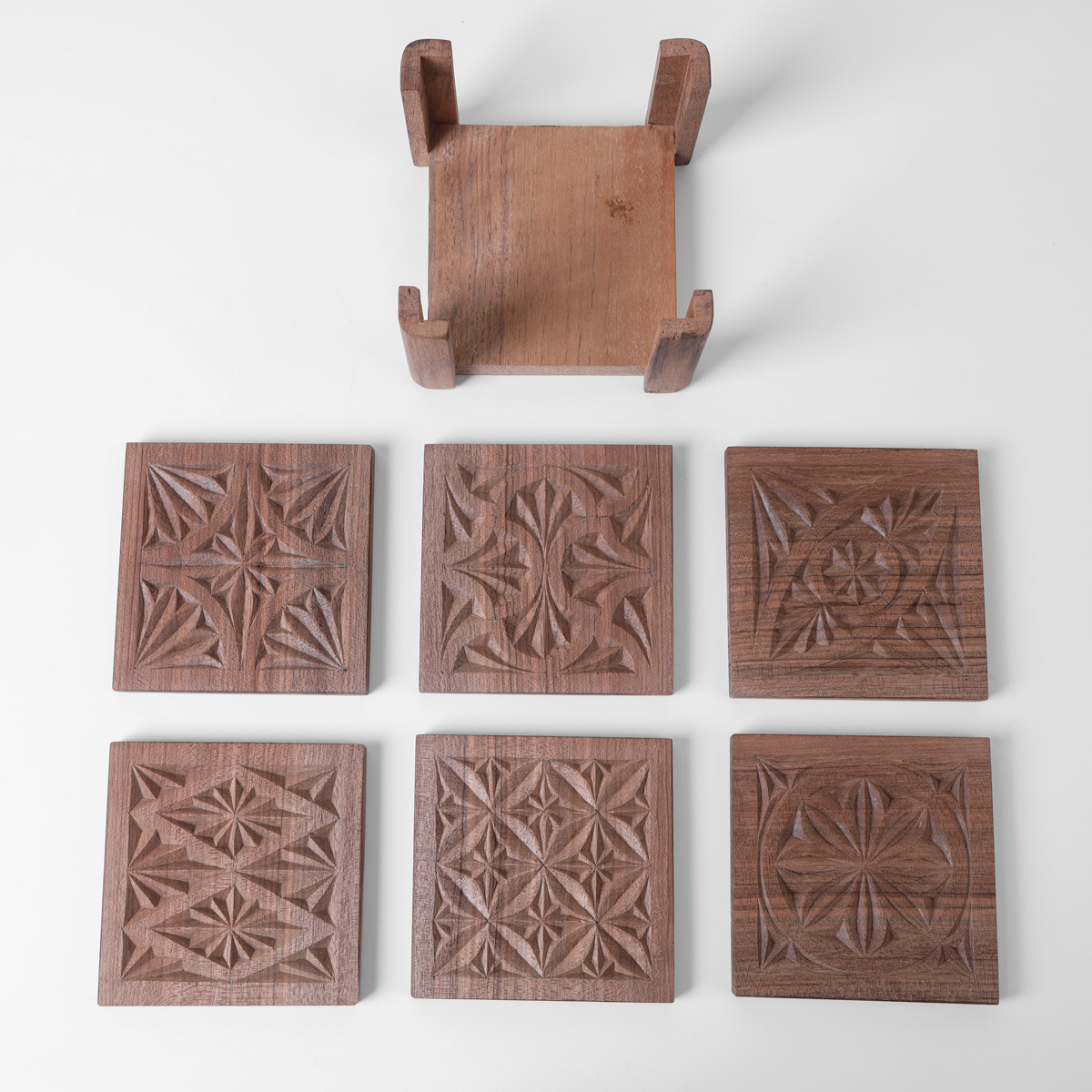 Saucer Set|Walnut wood