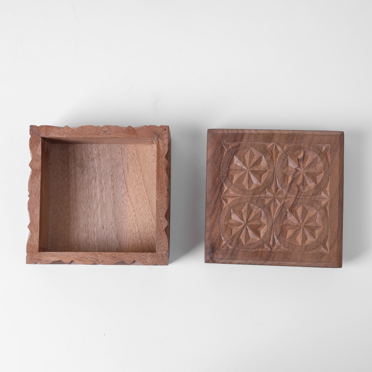Jewelry Box With Fine Carvings | walnut Wood Jewelry Box