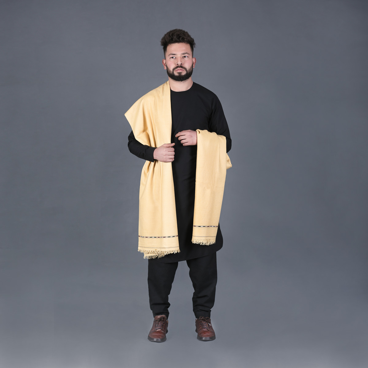 Cream Nuristani Wool Patu | Casual Wear Embroidered Patu