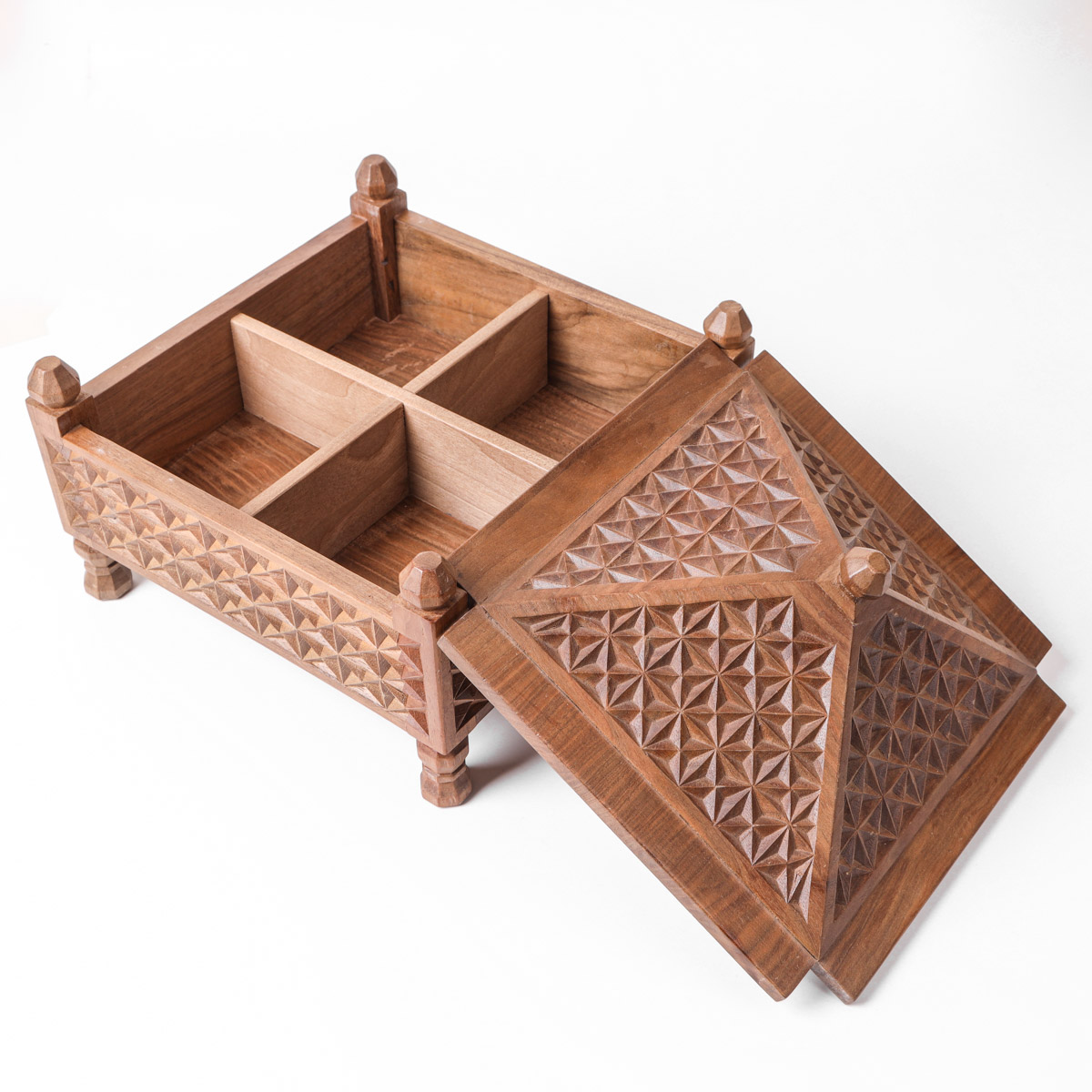Handcrafted Walnut Wooden Dry Fruit Dish – Natural Wood Serving Bowl