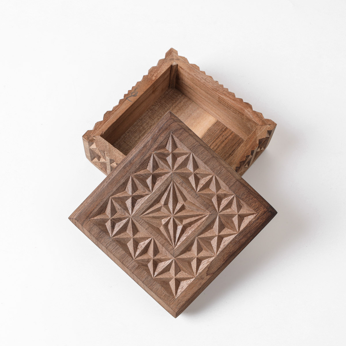 Jewelry Box With Fine Carvings | walnut Wood Jewelry Box