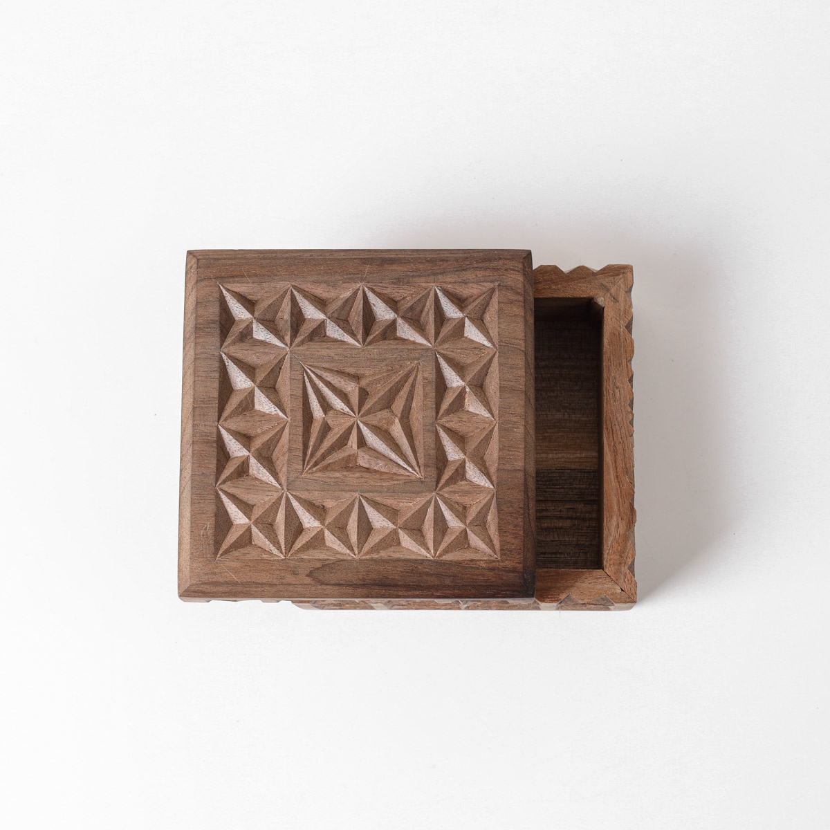Jewelry Box With Fine Carvings | walnut Wood Jewelry Box
