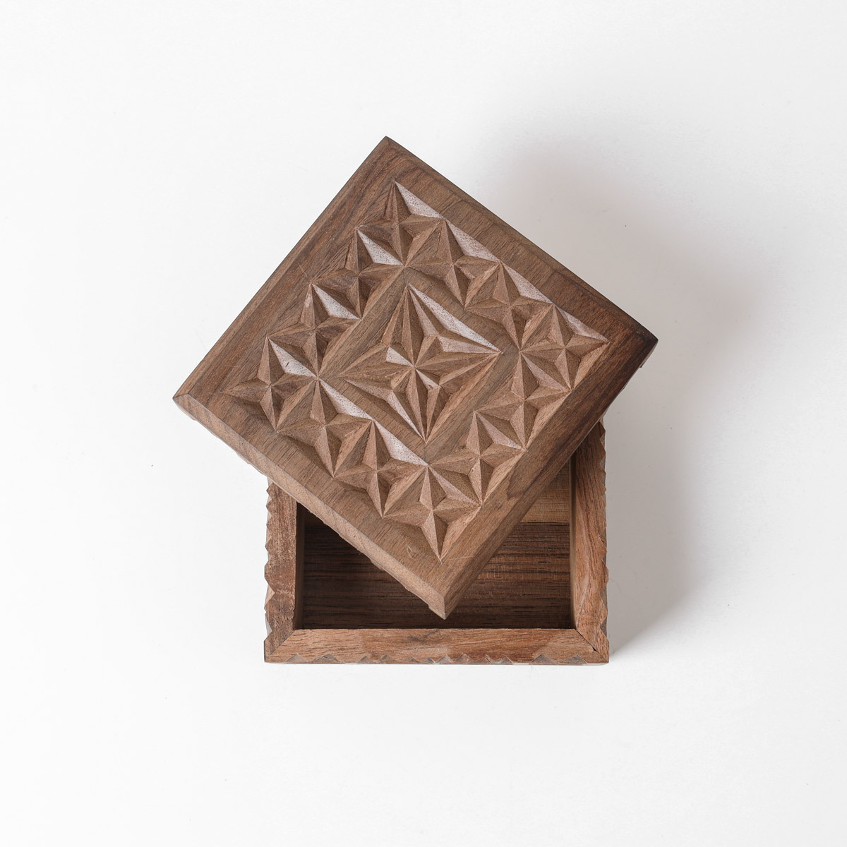 Jewelry Box With Fine Carvings | walnut Wood Jewelry Box