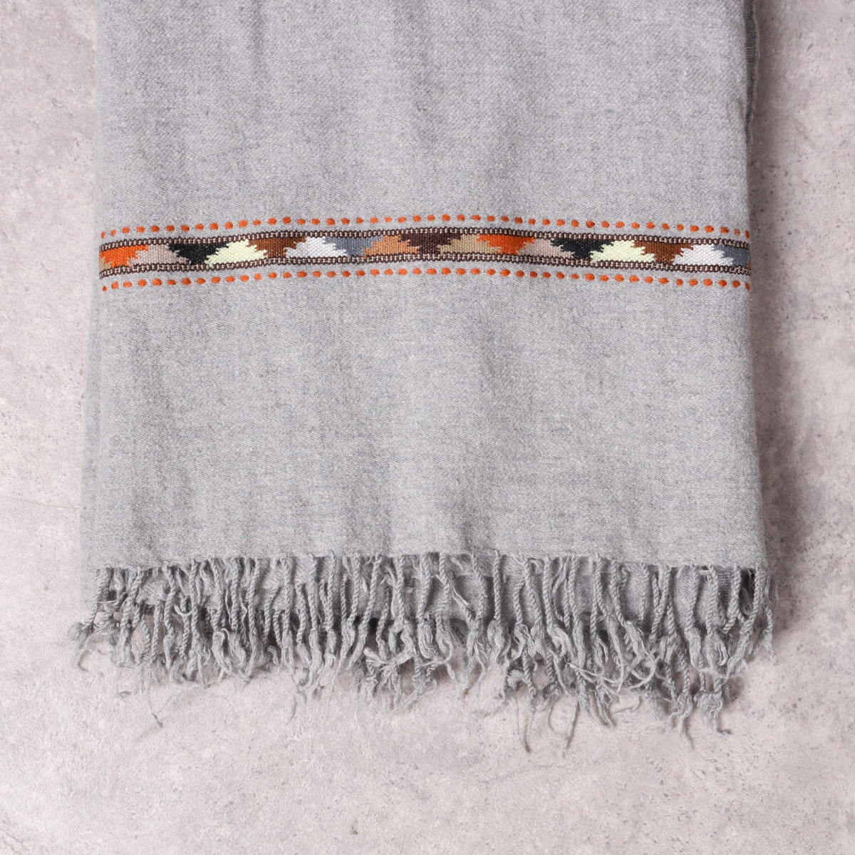 Men's Grey Wool Pato Shawl - Handmade Afghan Classic Patu