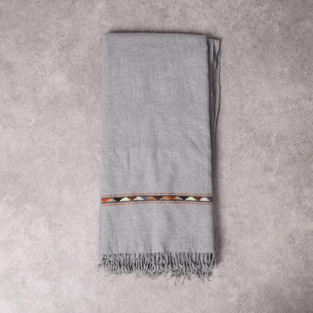 Men's Grey Wool Pato Shawl - Handmade Afghan Classic Patu