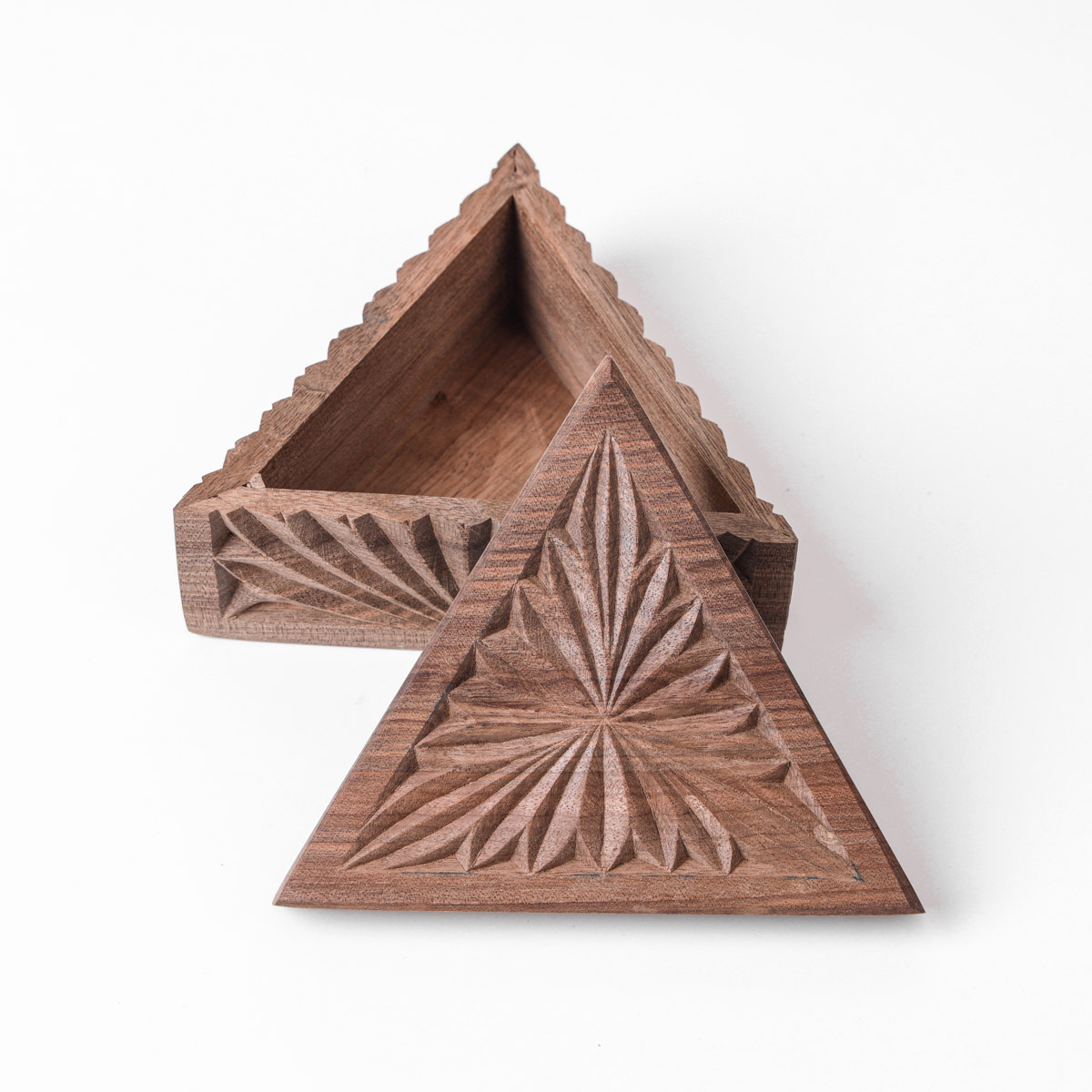 Gift Jewelry box With Fine Carvings | walnut Wood Jewelry Box