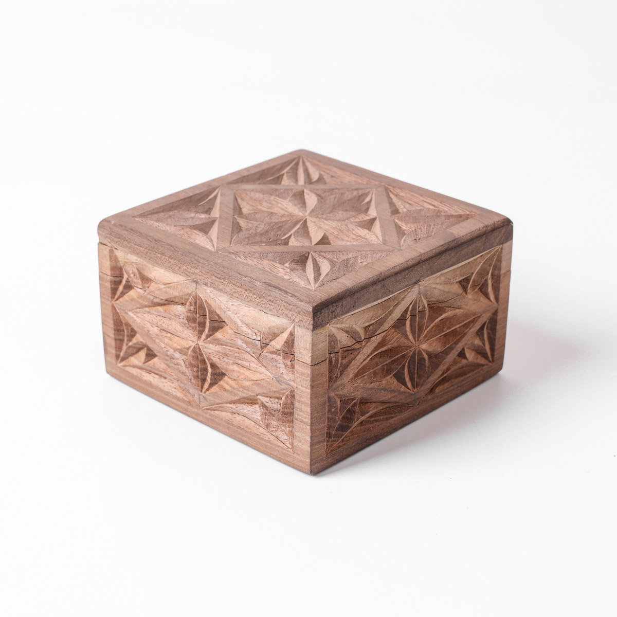 Jewelry Box With Fine Carvings | walnut Wood Jewelry Box