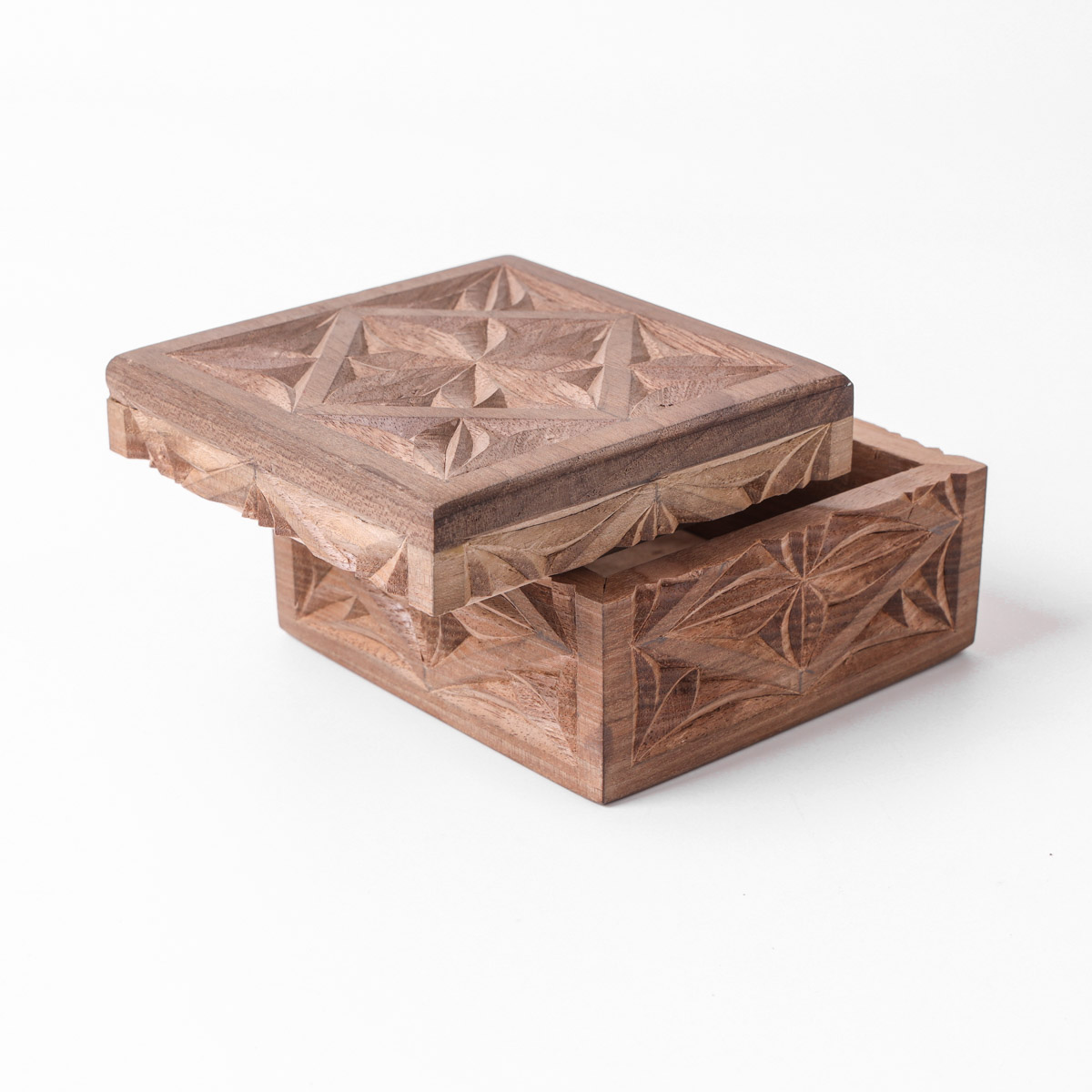 Jewelry Box With Fine Carvings | walnut Wood Jewelry Box