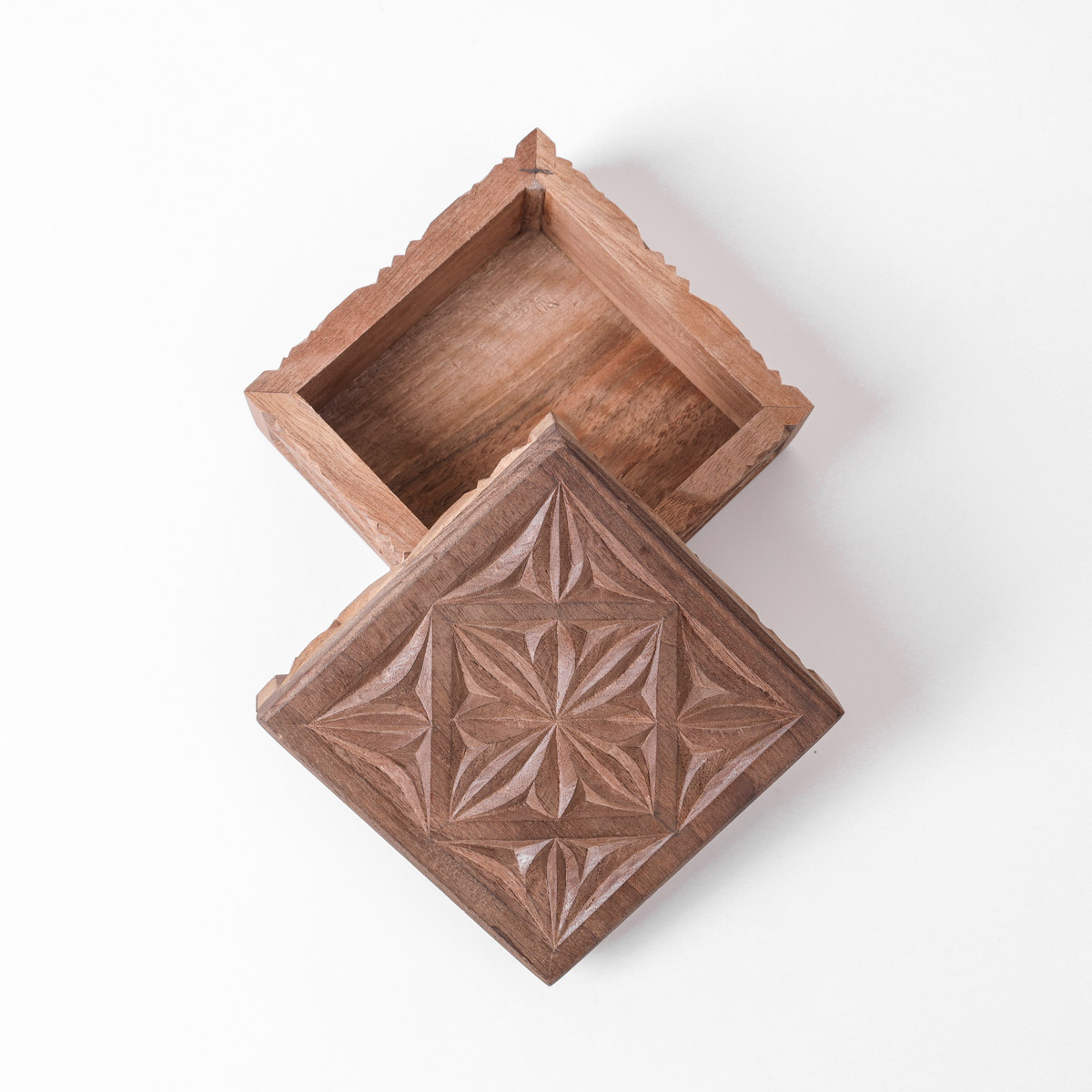 Jewelry Box With Fine Carvings | walnut Wood Jewelry Box