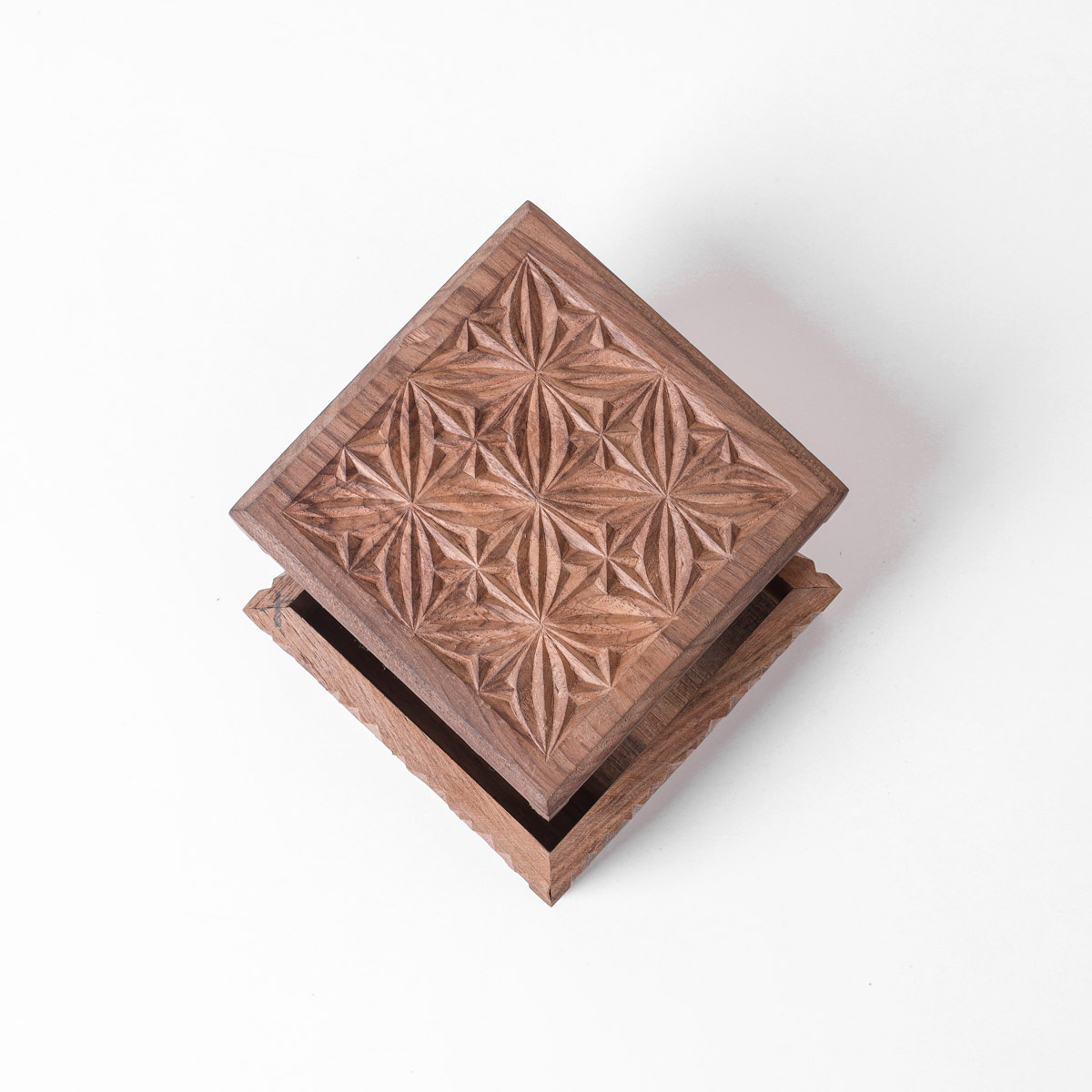 Jewelry Box With Fine Carvings | walnut Wood Jewelry Box