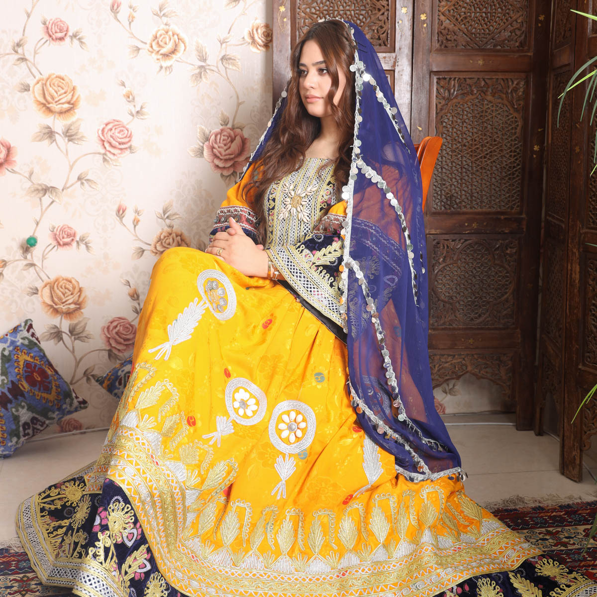 Yellow Color Afghani Dress