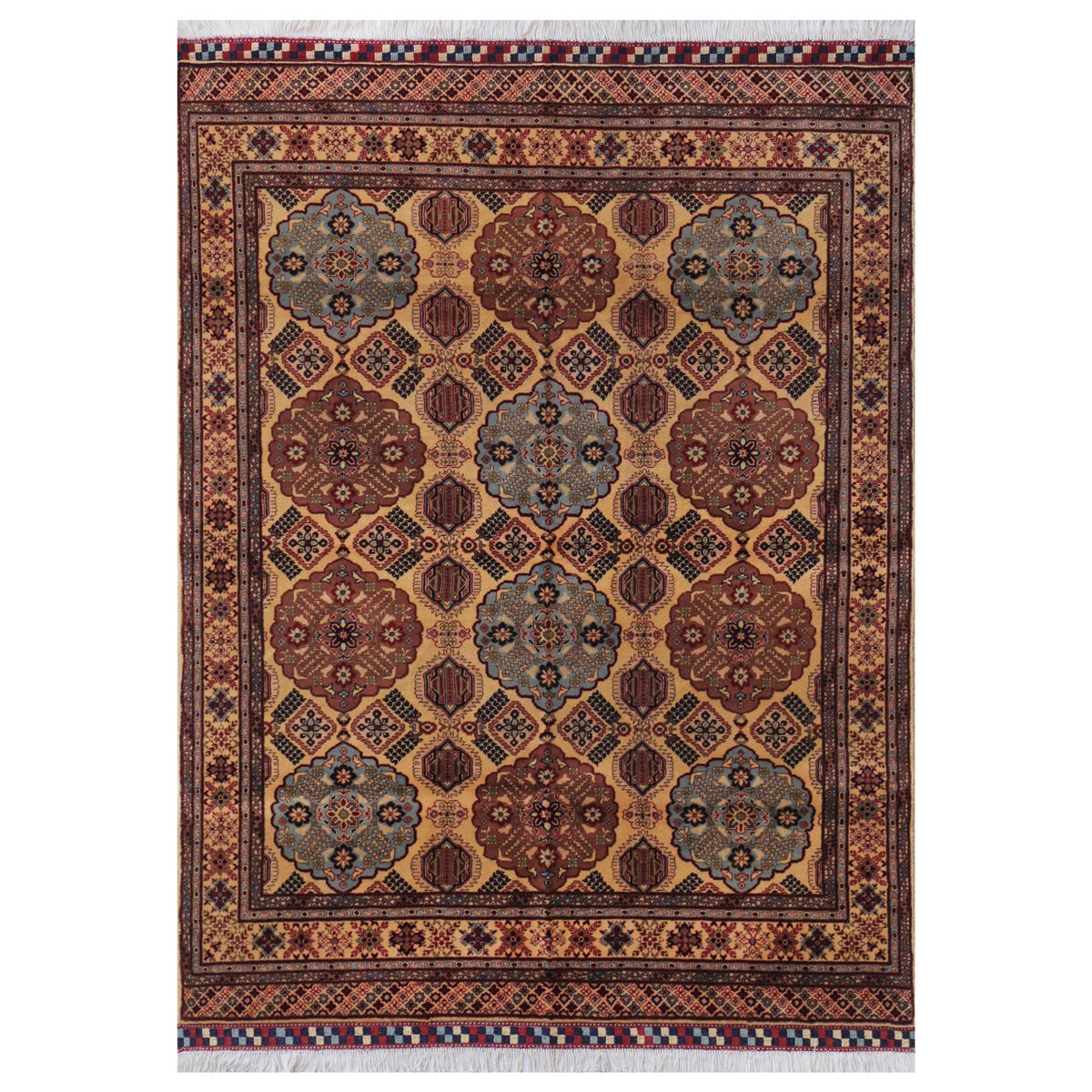 Brown Patnosi Design Handwoven Carpet | 6' 7" X 4' 11"