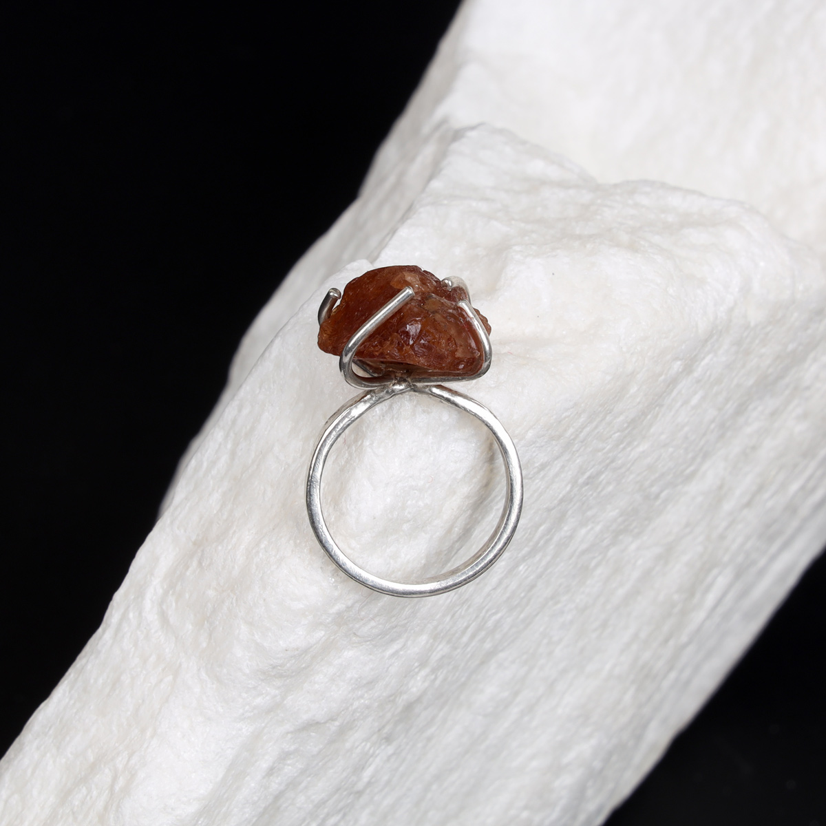 yellow garnet stone  with 925 silver metal 
