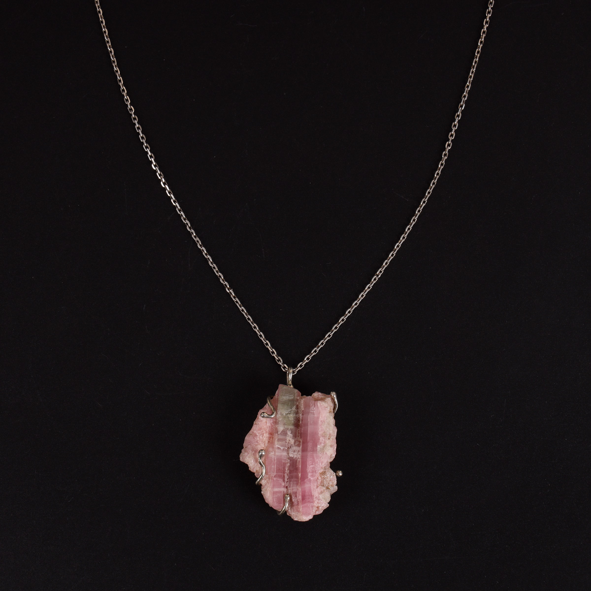 Pink Tourmaline Drop Pendant | 925 Silver Chain Locket 