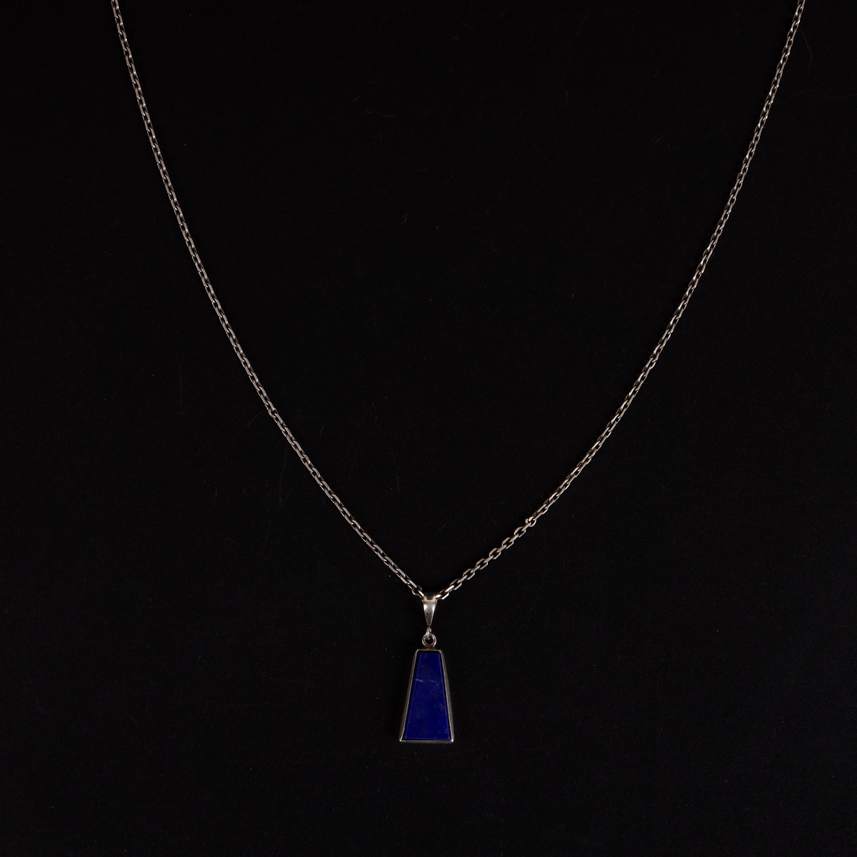 Lapis Lazuli Drop Pendant | 925 Silver Triangular Cut Locket 