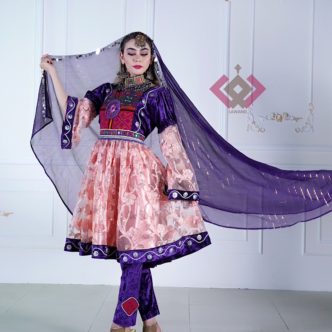 purple afghan dress Purple Charmaghzani Afghan Dress