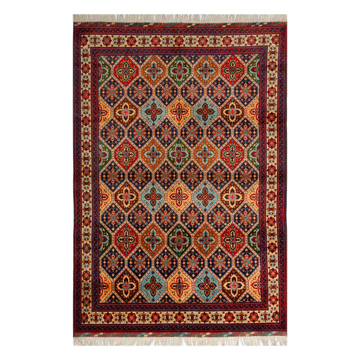 Kashigul Carpet 11'8" x 7'9" (ft) handcrafted Afghan Wool Carpet