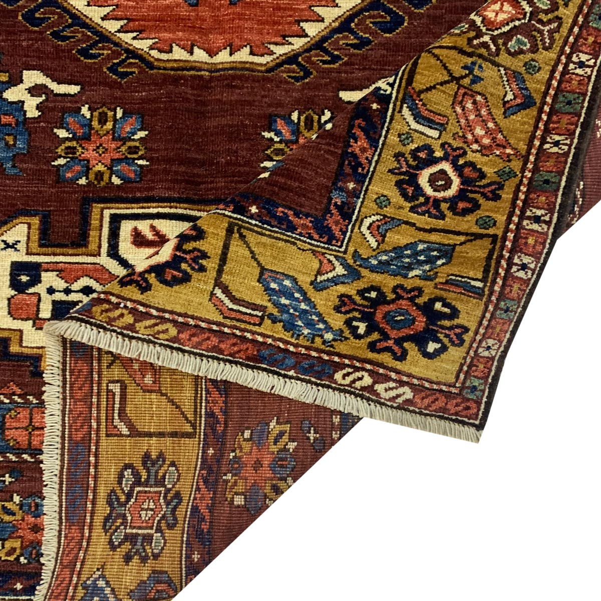 Brown Hand-woven Afghan Carpet | Turkmen Weave Area Carpet