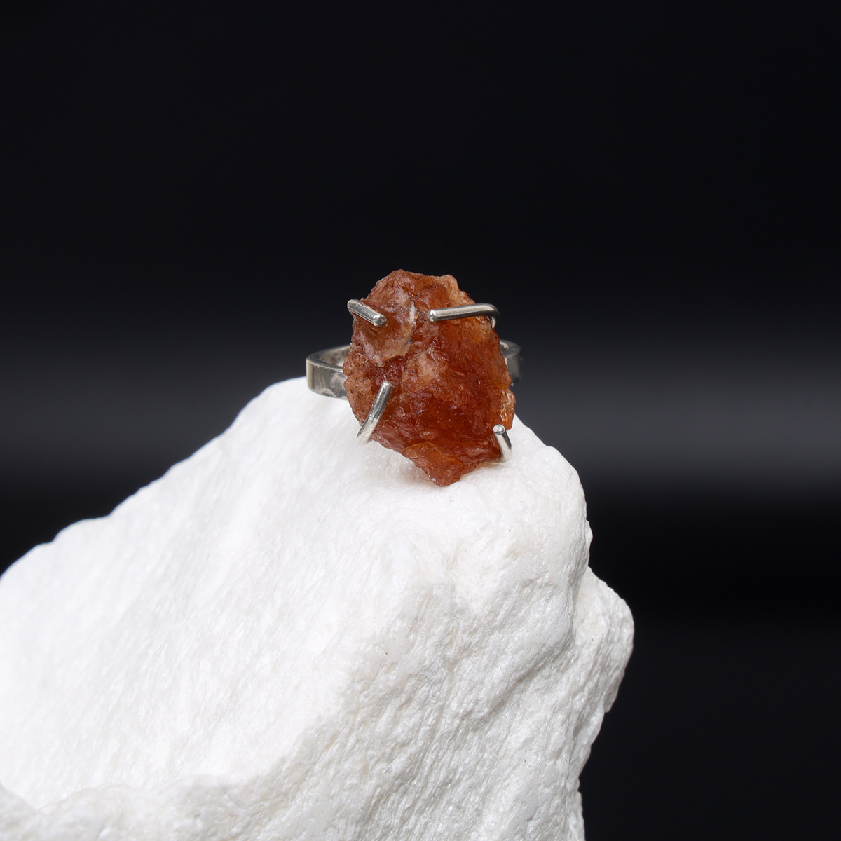yellow garnet stone  with 925 silver metal 