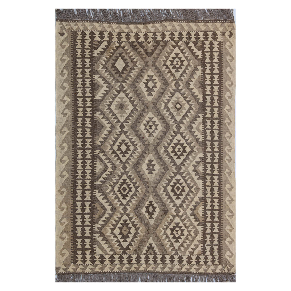 Handmade Kilim Rug - 6'9" x 4'7" (ft) | Traditional Afghani Design