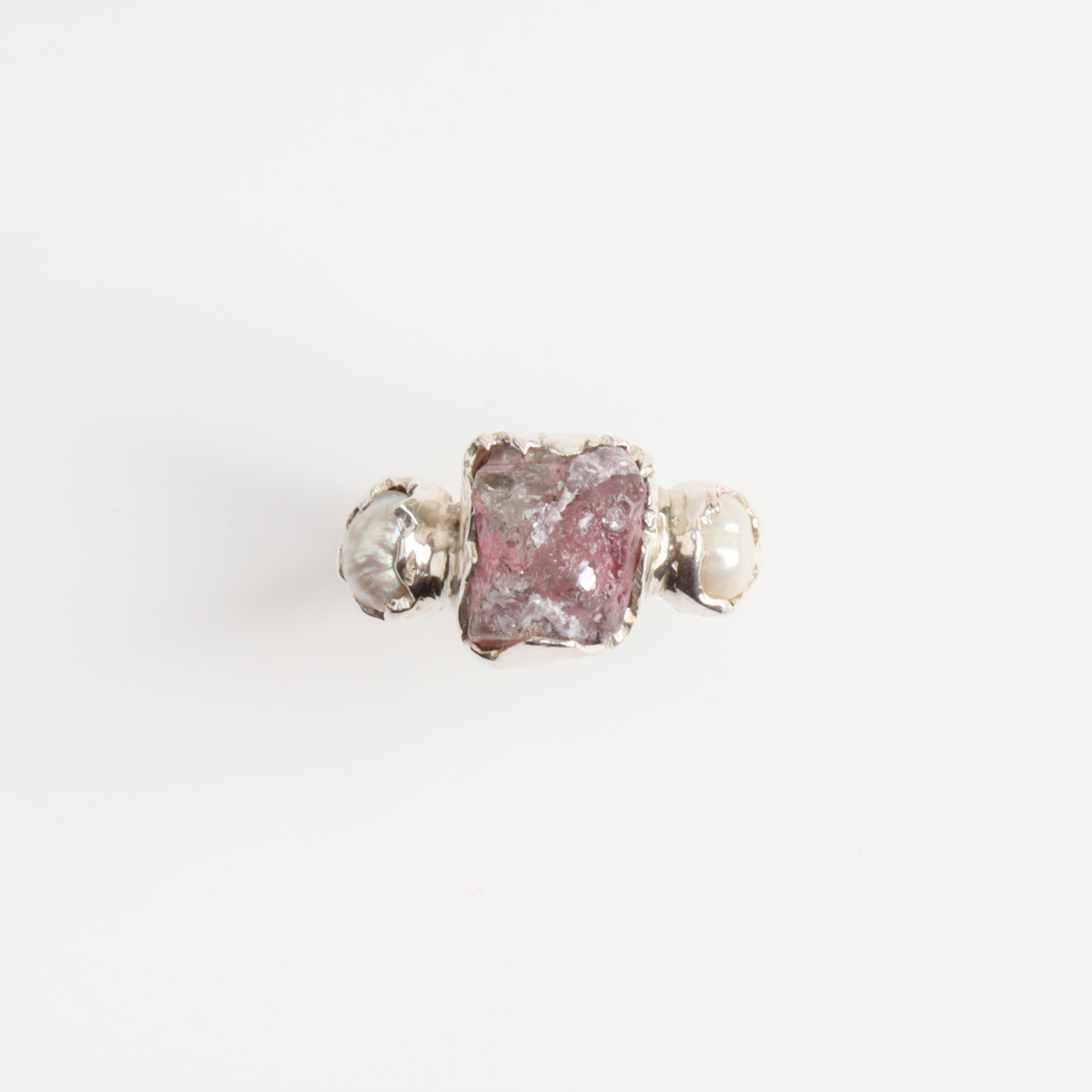Raw Cut Natural Stone Handmade Silver Ring