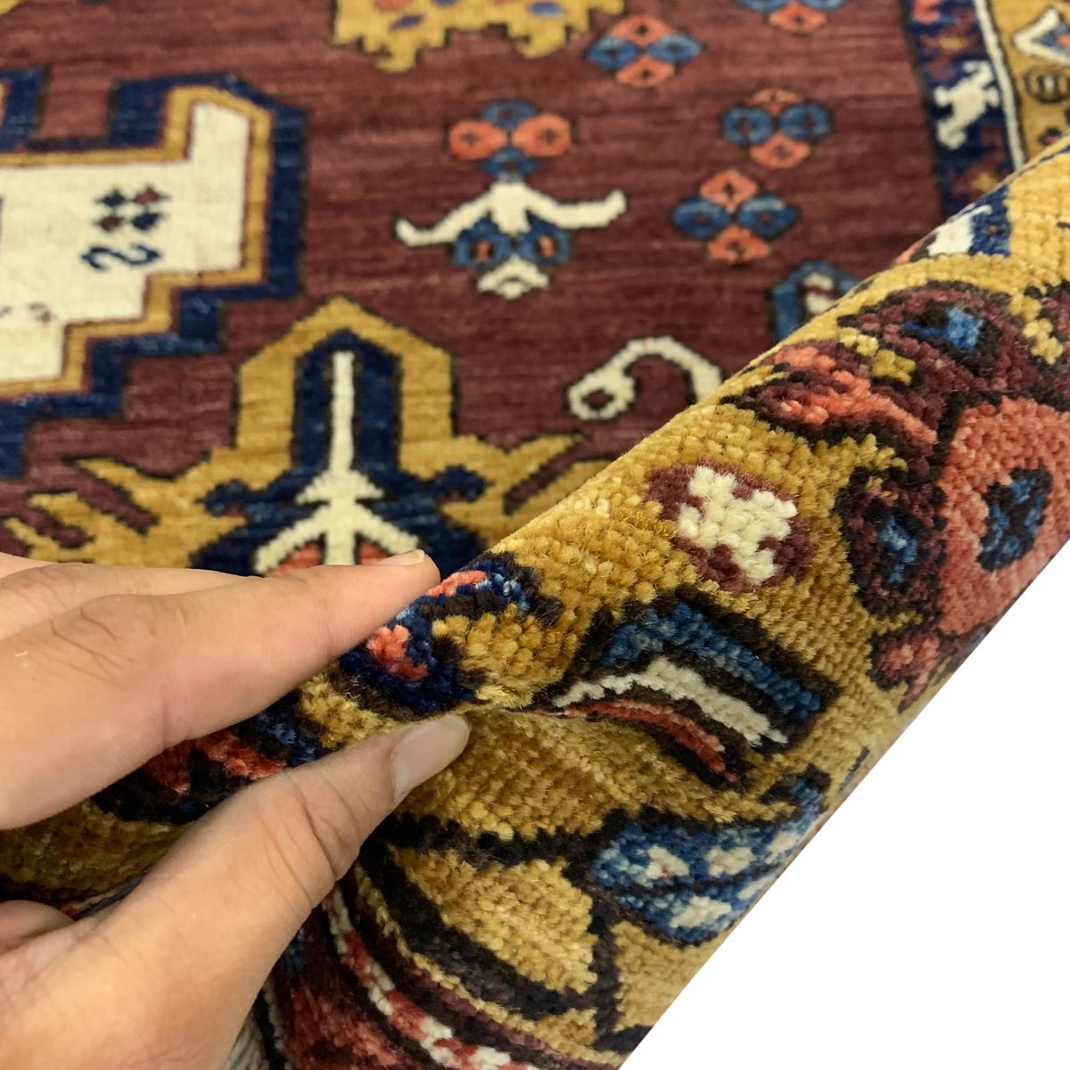 Brown Hand-woven Afghan Carpet | Turkmen Weave Area Carpet
