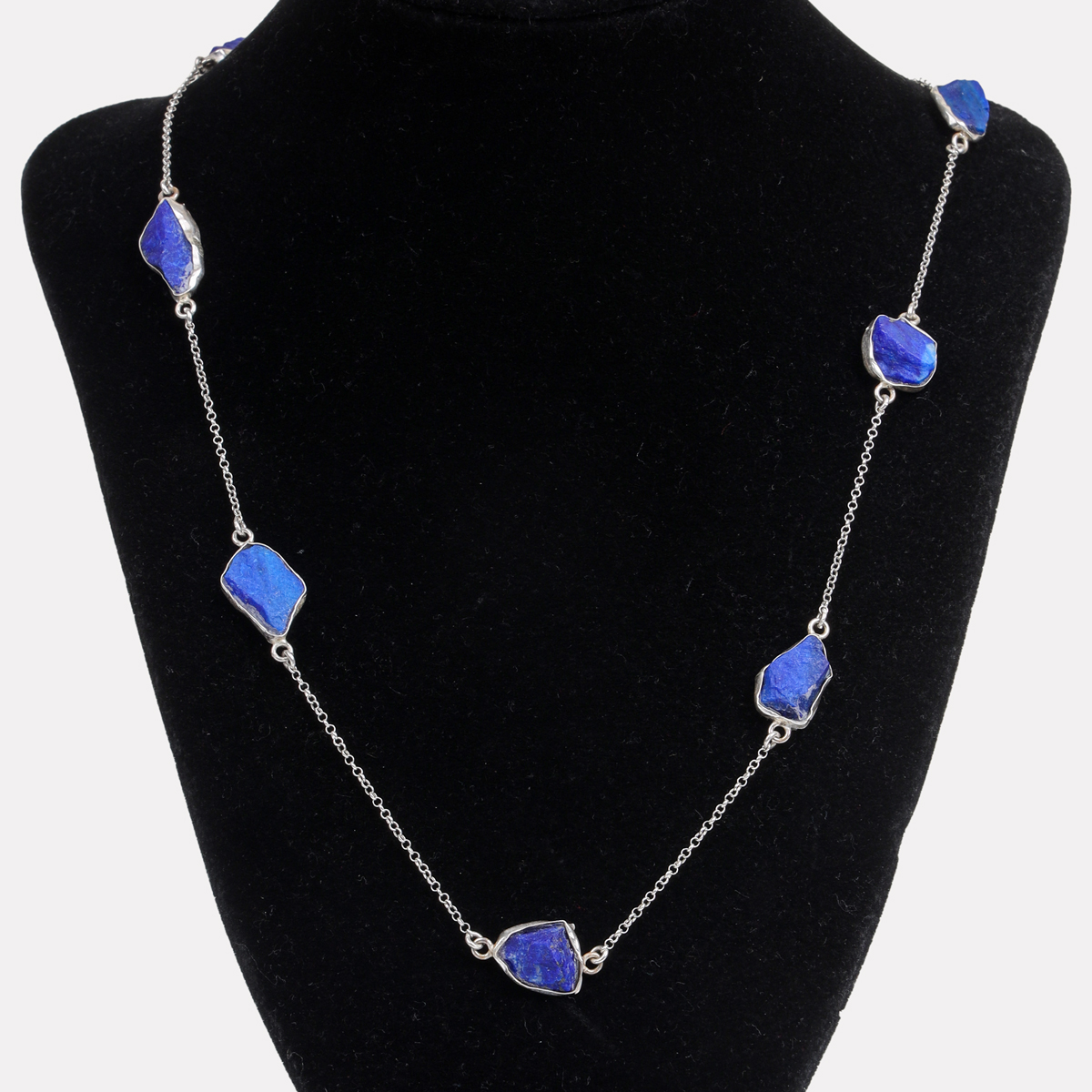 Lapis Lazuli Station Necklace | Silver 925 Necklace 