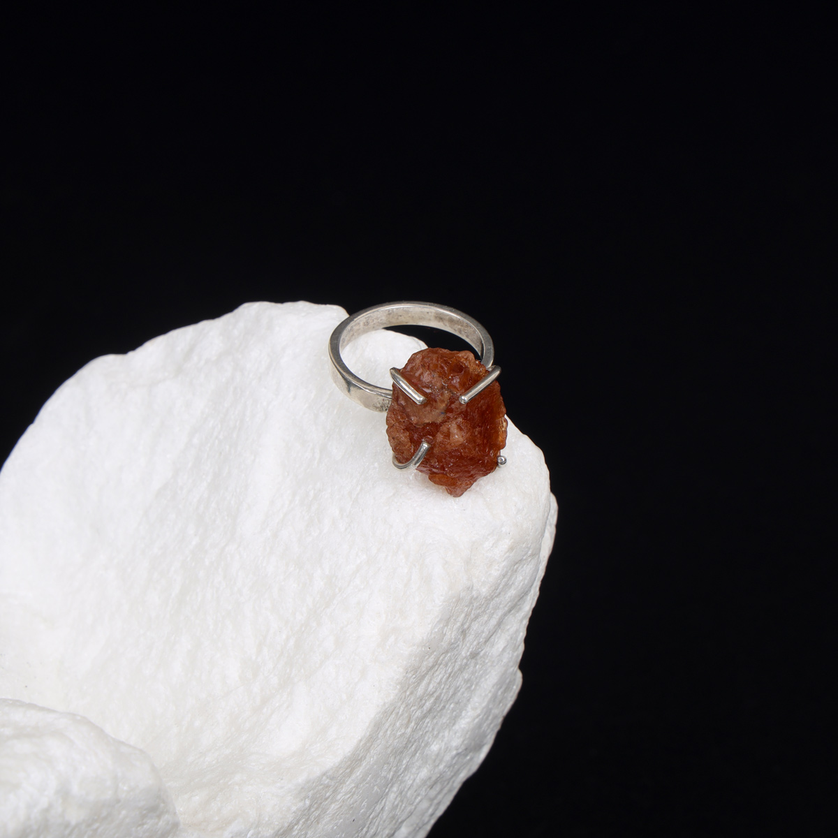 yellow garnet stone  with 925 silver metal 