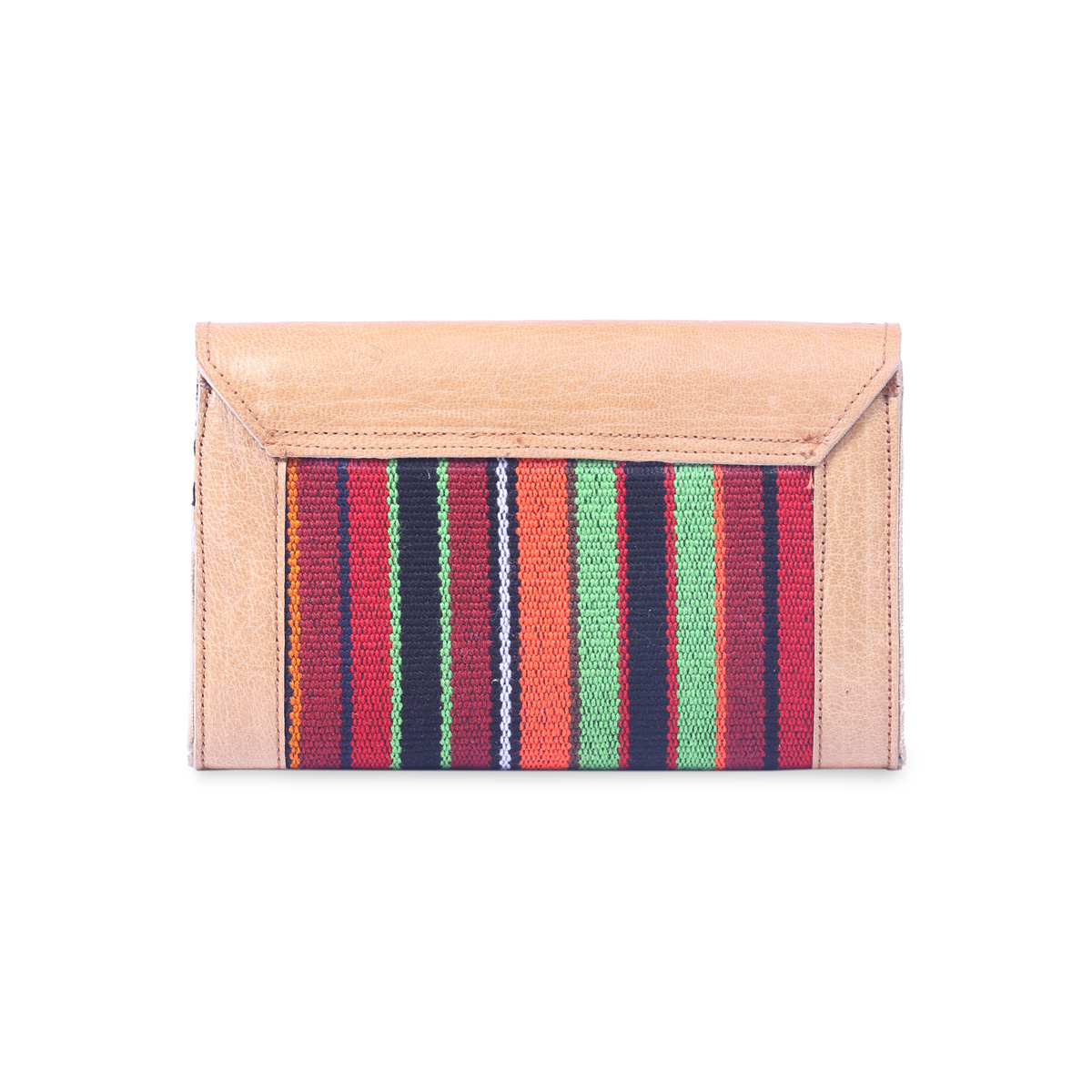 Leather Clutch Purse | Striped Envelope Handbag