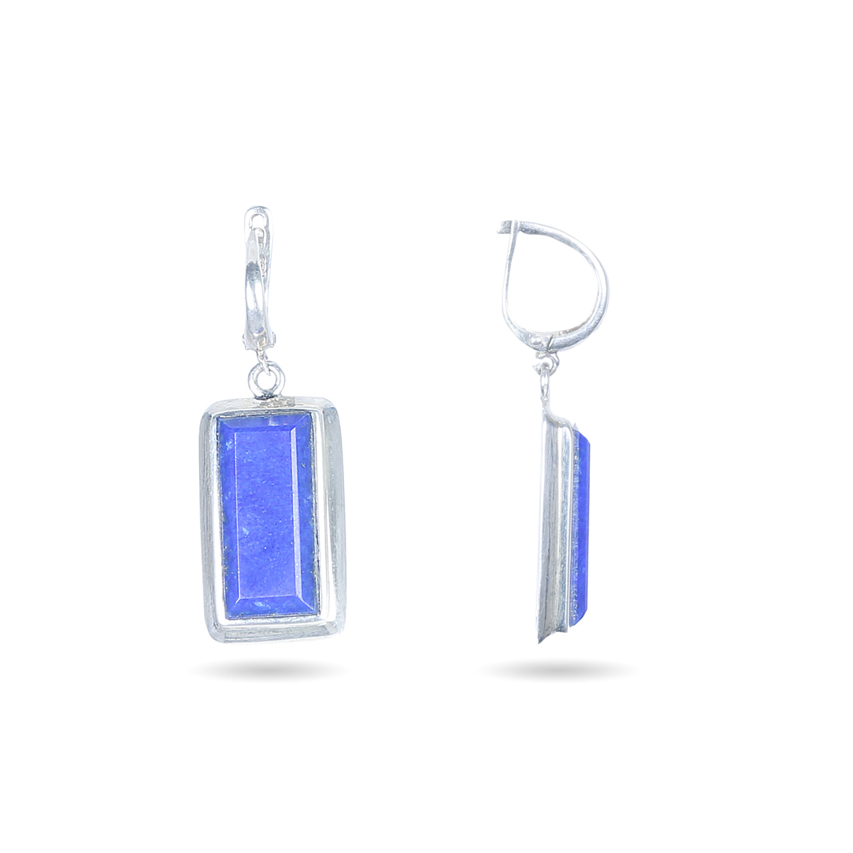 Lapis Clip-on Earrings | Silver Drop Earrings