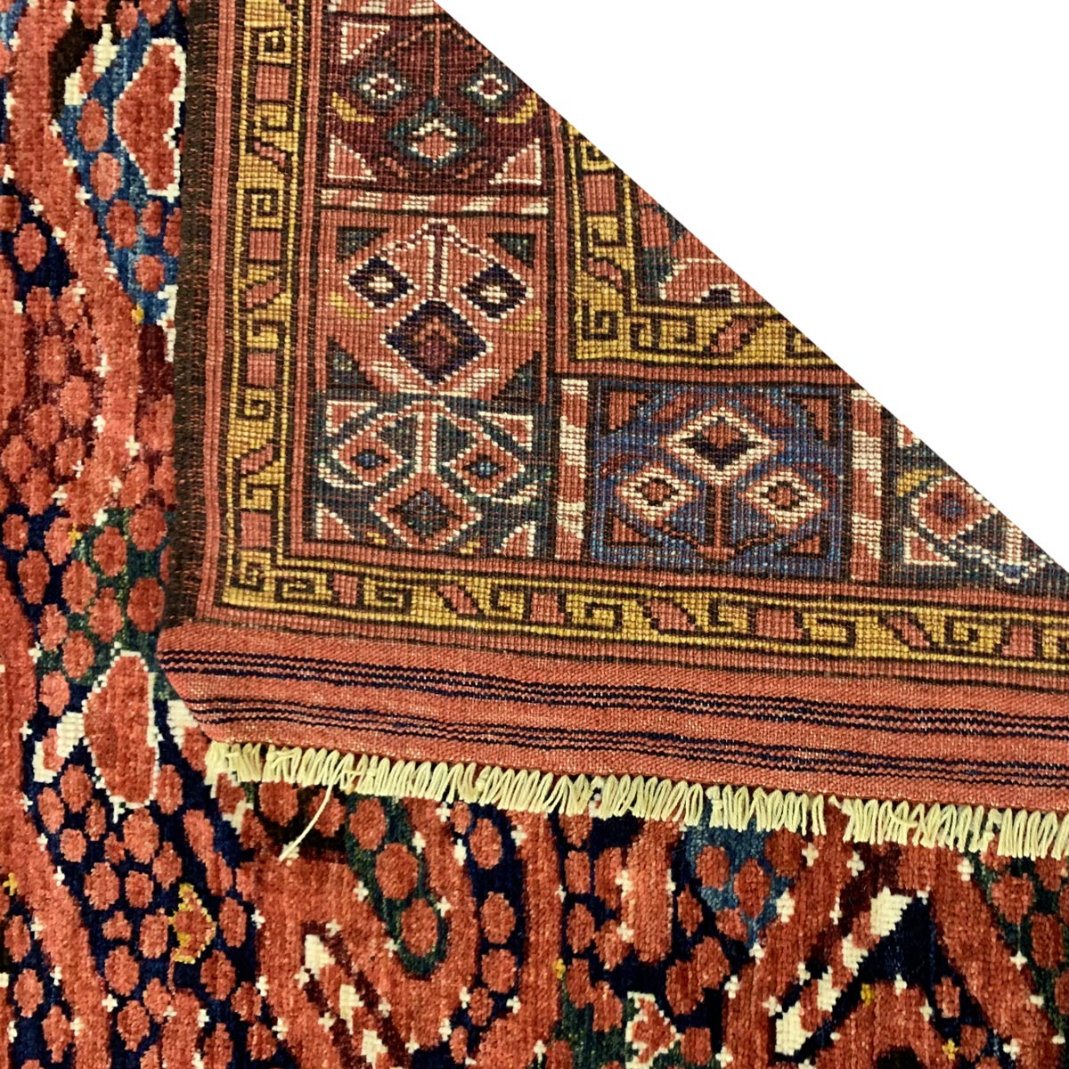 Red Bashiri Hand-woven Afghani Carpet | Turkmen Weave Area Carpet 6.80 X 5 (ft)