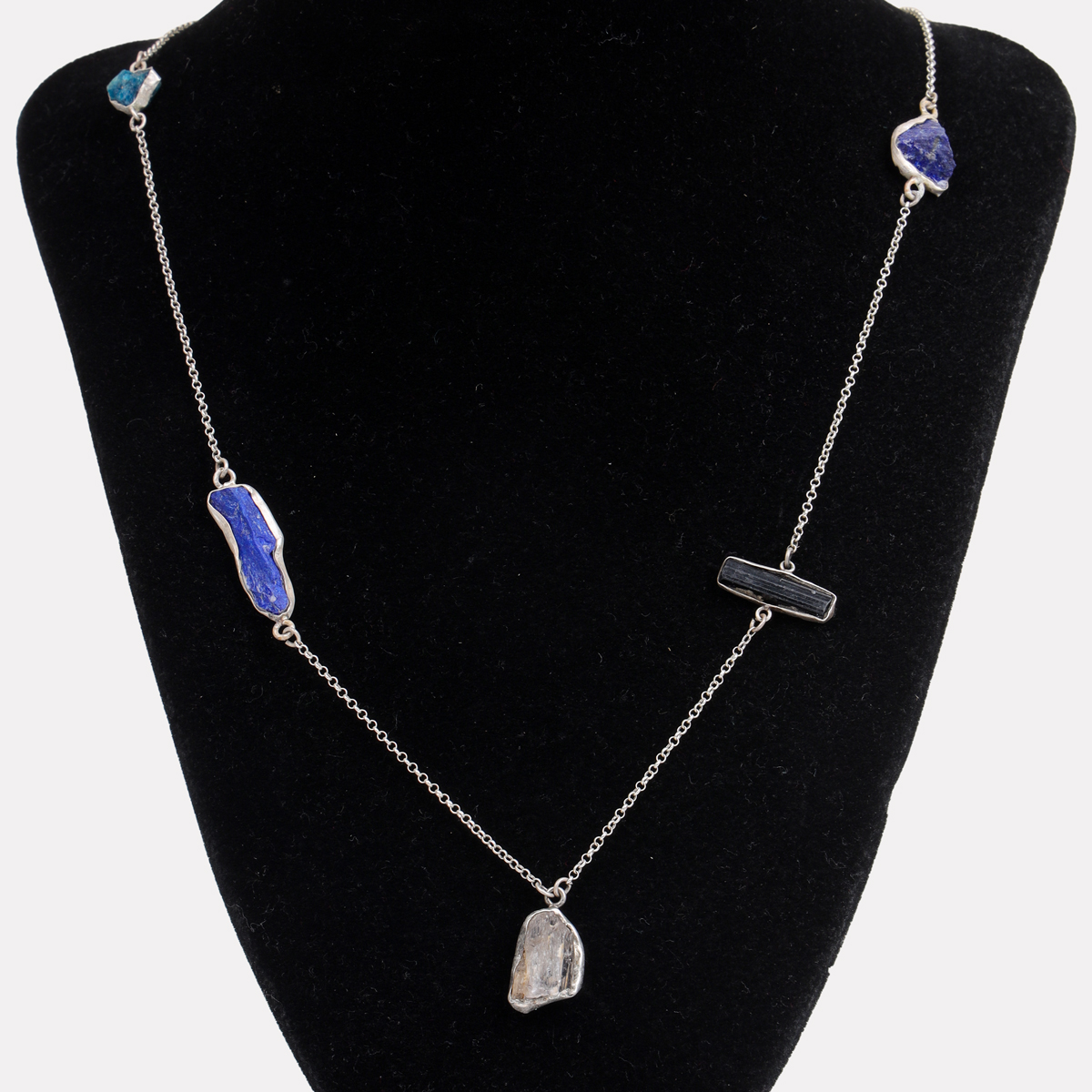 Multi Stone Station Necklace | Handmade Chain Necklace