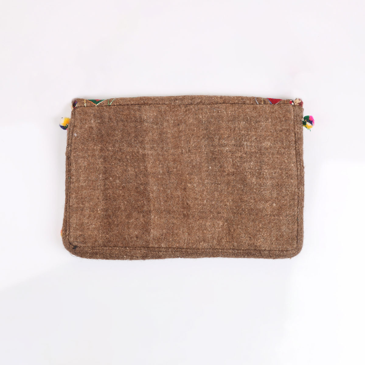 Brown Woolen Embroidered Computer Bag | Cross-body Handmade Bag