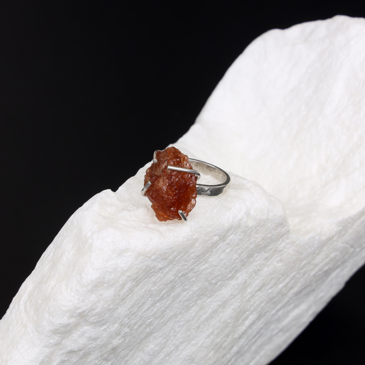 yellow garnet stone  with 925 silver metal 