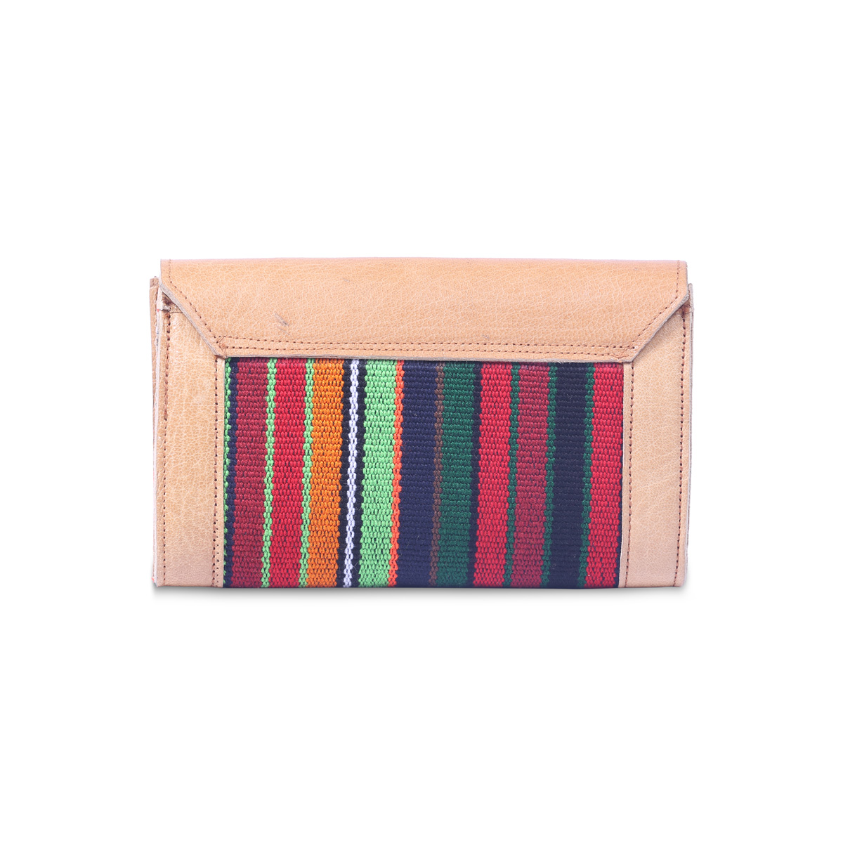 Leather Envelope Purse | Striped Clutch Handbag