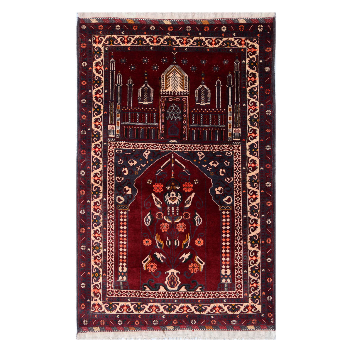 Prayer Map 5'3 x 3'4(ft) Afghani design rug