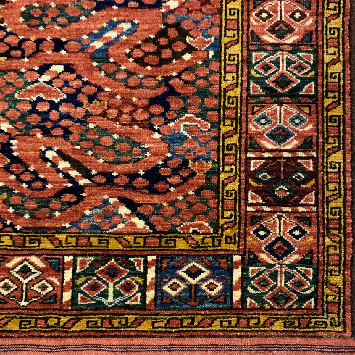 Red Bashiri Hand-woven Afghani Carpet | Turkmen Weave Area Carpet 6.80 X 5 (ft)