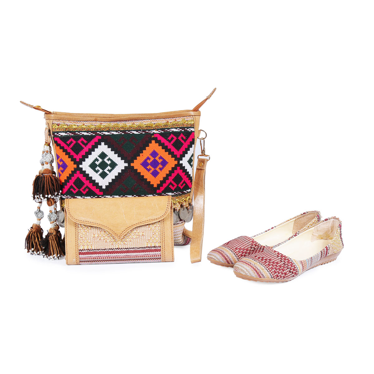 Leather Complete Matching Set | Shoulder Bag, Handbag, & Shoes
