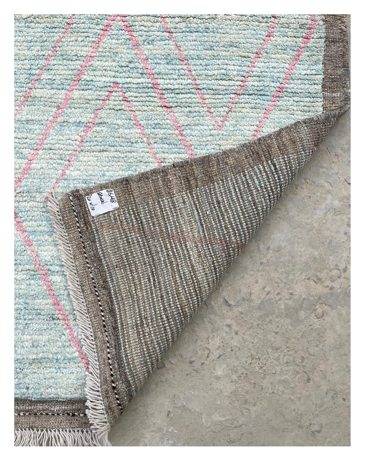 Bluish Handmade Afghan Gabba Carpet | Turkmen Weave Area Carpet 9.90 X 3 (ft)