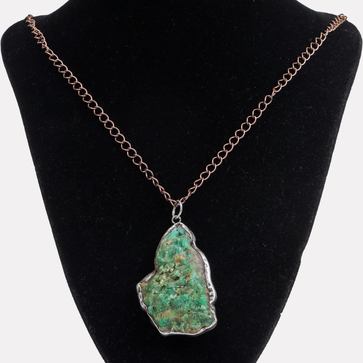 Emerald Stone Drop Pendant | Silver 925 Chain Locket