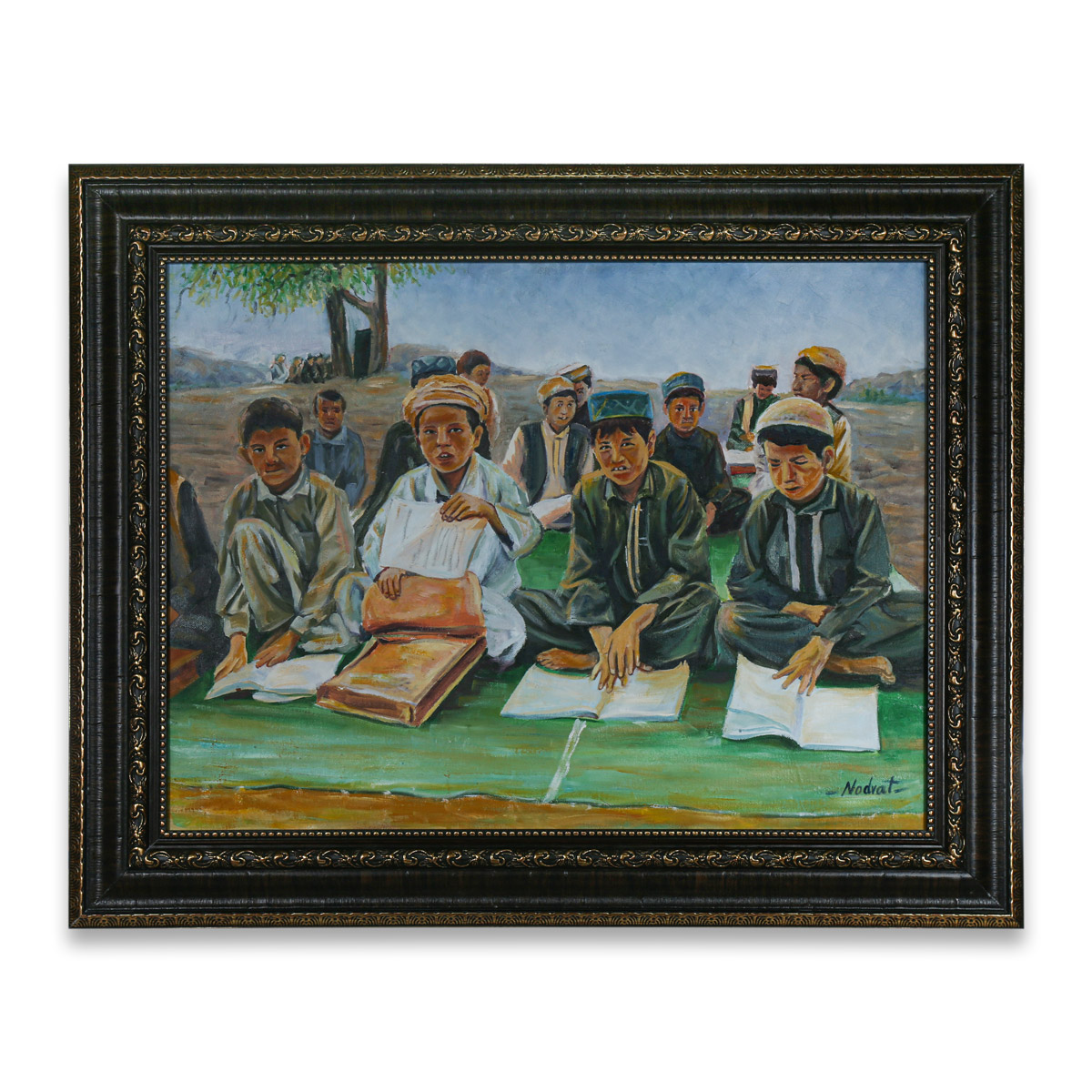 Village School Boys Painting | Rural School Artwork