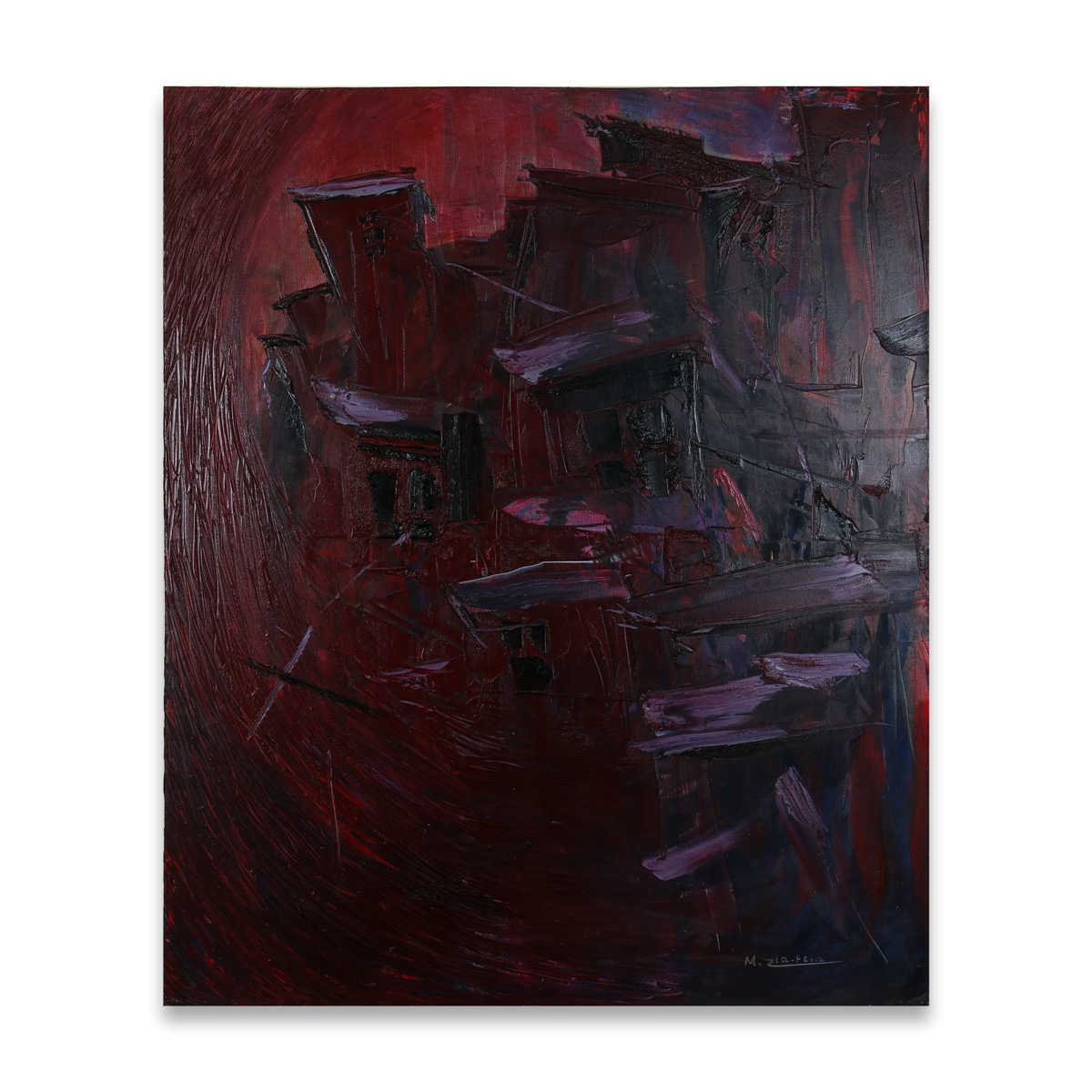 Stormy City View Painting | Windy City View Wall Art