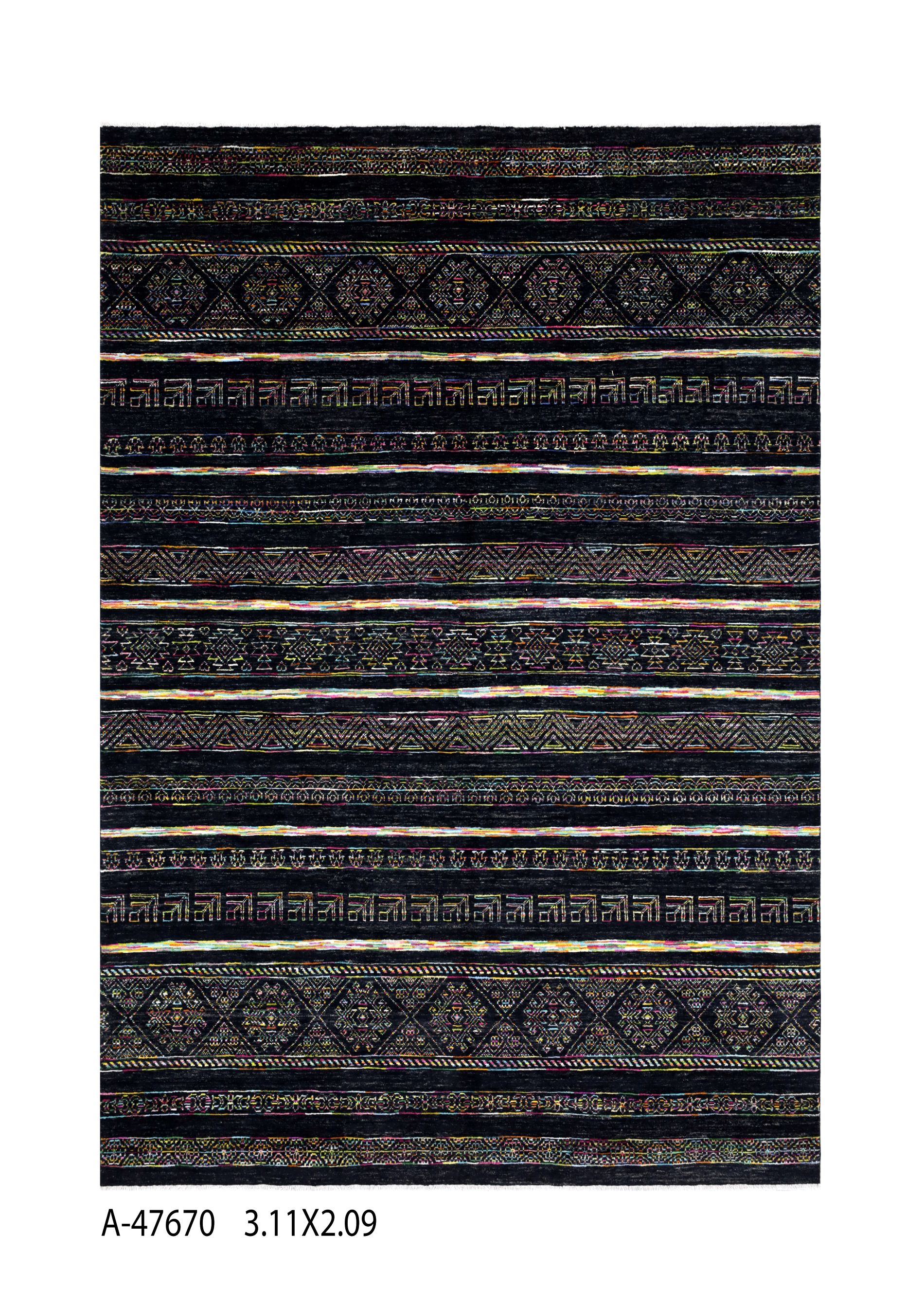 Handmade, Dark Khorjin Afghan Knot Carpet, Original Handwoven, Natural 10.20" X 6.85" (ft)