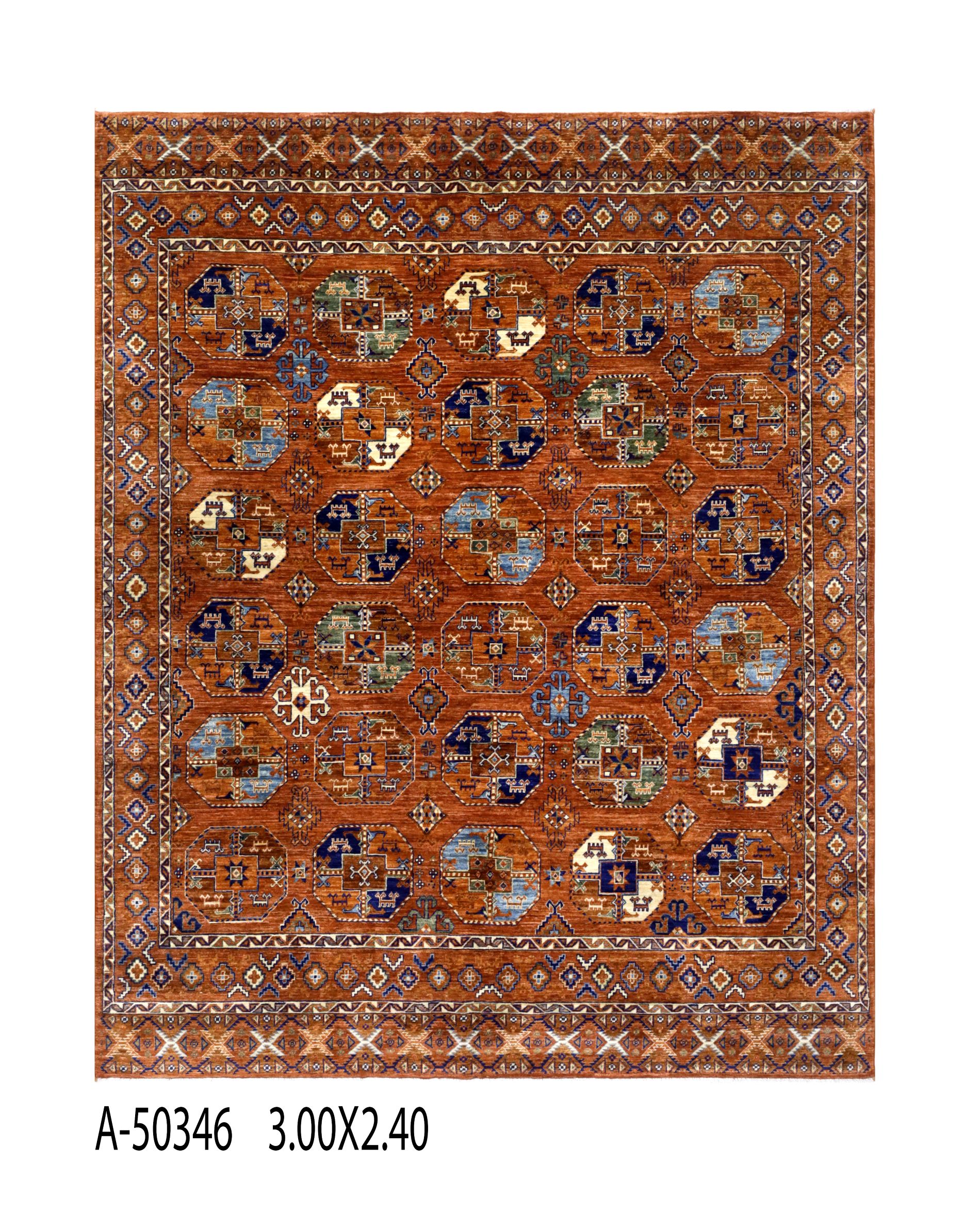 Handmade, Elephant Feet Afghan Knot Carpet, Original Handwoven, Natural 9.84"X 7.87" (ft)